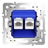 Механизм розетки компьютерной двойной RJ45+RJ45 кат.6 Voltum S70 VLS0602M VLS0602M - 1