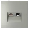 Розетка телевизионная встраиваемая Voltum S70 TV+RJ45 кат. 6, (сталь) VLS060705 VLS060705 - 2