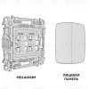 Комплект механизма 2-клавишного перекрестного выключателя Ambrella Volt 10A-250V OMEGA MO303030 Бежевый глянец QUANT (OP3030, VM125) MO303030 - 7