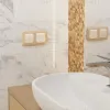 Комплект механизма 2-клавишного перекрестного выключателя Ambrella Volt 10A-250V OMEGA MO323030 Бежевый матовый QUANT (OP3230, VM125) MO323030 - 1