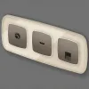Комплект механизма компьютерной розетки Ambrella Volt RJ-45 (8P8C) CAT6A экранированной с автоматической защитной шторкой OMEGA MO642005 Темная бронза матовый QUANT (OP6420, VM185) MO642005 - 1