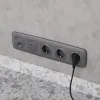 Комплект механизма компьютерной розетки Ambrella Volt RJ-45 (8P8C) CAT6A экранированной с автоматической защитной шторкой OMEGA MO662005 Антрацит серый QUANT (OP6620, VM185) MO662005 - 2