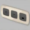 Комплект механизма компьютерной розетки Ambrella Volt RJ-45 (8P8C) CAT6A экранированной с автоматической защитной шторкой OMEGA MO912005 Графит soft touch QUANT (OP9120, VM185) MO912005 - 1