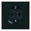 Розетка 1-местная з/ш с/з 16А + USB + Type C (механизм) Stekker Мия 250В 20W RST16-3119-05 черный бархат 50452 50452 - 1