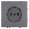 Розетка 1-местная с з/ш б/з (механизм) СЗК Stekker Эмили 250В 16А RST16-5109-10ZK платиново-серый soft touch 50242 50242 - 1