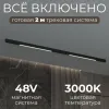 Трековая система со светильниками №1 трехфазная накладная Eldeko (48В, форма - прямая, 2м, 3000K) черная Hesby Lighting HSBL_kompl_E001_NI2B3K HSBL_kompl_E001_NI2B3K - 2