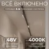 Трековая система со светильниками №4 трехфазная накладная Eldeko (48В, форма - прямая, 4м, 4000K) черная Hesby Lighting HSBL_kompl_E004_NI4B4K HSBL_kompl_E004_NI4B4K - 2