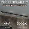 Трековая система со светильниками №4 трехфазная накладная Eldeko (48В, форма - прямая, 3м, 3000K) черная Hesby Lighting HSBL_kompl_E004_NI3B3K HSBL_kompl_E004_NI3B3K - 2