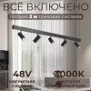 Трековая система со светильниками №3 трехфазная подвесная Eldeko (48В, форма - прямая, 2м, 3000K) черная Hesby Lighting HSBL_kompl_E003_PI2B3K HSBL_kompl_E003_PI2B3K - 2
