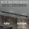 Трековая система со светильниками №4 трехфазная накладная Eldeko (48В, форма - прямая, 3м, 4000K) черная Hesby Lighting HSBL_kompl_E004_NI3B4K HSBL_kompl_E004_NI3B4K - 2