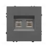 Механизм сдвоенной телефонной розетки Arlight SCT-NOBE-MTL2-SFPL-GR (RJ-11, 4C) (Серый базальт) 054311 054311 - 3