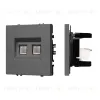 Механизм сдвоенной телефонной розетки Arlight SCT-NOBE-MTL2-SFPL-GR (RJ-11, 4C) (Серый базальт) 054311 054311 - 1