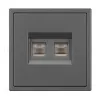 Механизм сдвоенной телефонной розетки Arlight SCT-NOBE-MTL2-SFPL-GR (RJ-11, 4C) (Серый базальт) 054311 054311 - 2
