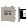 Механизм сдвоенной телефонной розетки Arlight SCT-NOBE-MTL2-SFPL-CA (RJ-11, 4C) (Кашемир) 061889 061889 - 1