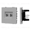 Механизм сдвоенной телефонной розетки Arlight SCT-NOBE-MTL2-SFPL-IS (RJ-11, 4C) (Никель) 061890 061890 - 1