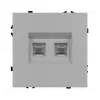 Механизм сдвоенной телефонной розетки Arlight SCT-NOBE-MTL2-SFPL-IS (RJ-11, 4C) (Никель) 061890 061890 - 2