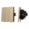 Механизм выключателя трехклавишный непроходной Arlight SWT-NOBE-MK03-SFPL-GD (230V, 10A) (Золотой песок) 061798 061798 - 1