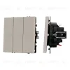 Механизм выключателя трехклавишный непроходной Arlight SWT-NOBE-MK03-SFPL-CA (230V, 10A) (Кашемир) 061797 061797 - 1