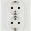 Розетка ЭРА Galaxy 15-2104-01 с заземлением двойная 2X2P+E Schuko 16А-250В IP20 белый Б0070678 Б0070678 - 1