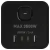 Сетевой фильтр ЭРА TWR-8es-1,5m-4USB-B башня с защитой заземлением с выключателем 8 розеток+4xUSBA+C 1,5м 16А черный Б0069072 Б0069072 - 6