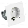 Розетка 1-местная 16А + USB + Type C (механизм) Stekker 250В 20W Мия RST16-3119-01 50438 50438 - 2