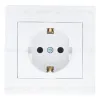 Розетка 2П+З скрытой установки 16А 250В IP20, белая (керамика) 