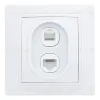 Розетка телефонная RJ11 + компьютерная RJ45 скрытой установки IP20, белая 