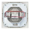Розетка телефонная RJ11 скрытой установки IP20,слоновая кость 