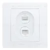 Розетка двойная компьютерная RJ45 скрытой установки IP20, белая 
