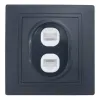 Розетка двойная компьютерная RJ45 скрытой установки IP20, черная 