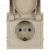 Розетка Эра Galaxy 15-2103-04 c заземлением 2P+E Schuko со шторками с крышкой 16А-250В IP20 шампань Б0070664 Б0070664 - 2