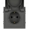 Розетка Эра Galaxy 15-2103-06 c заземлением 2P+E Schuko со шторками с крышкой 16А-250В IP20 графит Б0070668 Б0070668 - 2