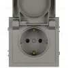 Розетка Эра Galaxy 15-2103-07 c заземлением 2P+E Schuko со шторками с крышкой 16А-250В IP20 титан Б0070670 Б0070670 - 2
