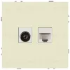 Розетка Эра Galaxy 15-3110-02 комбинированная RJ45+TV IP20 слоновая кость Б0070778 Б0070778 - 1