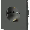 Розетка Эра Arktik 16-2101-06 с заземлением 2P+E Schuko 16А-250В графит Б0070419 Б0070419 - 2