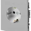Розетка Эра Arktik 16-2102-03 с заземлением 2P+E Schuko со шторками 16А-250В алюминий Б0070426 Б0070426 - 2