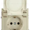 Розетка Эра Arktik 16-2103-04 с заземлением 2P+E Schuko со шторками с крышкой 16А-250В шампань Б0070437 Б0070437 - 2