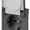 Розетка Эра Arktik 16-2103-06 с заземлением 2P+E Schuko со шторками с крышкой 16А-250В графит Б0070439 Б0070439 - 5