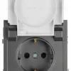 Розетка Эра Arktik 16-2103-06 с заземлением 2P+E Schuko со шторками с крышкой 16А-250В графит Б0070439 Б0070439 - 4