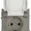 Розетка Эра Arktik 16-2103-07 с заземлением 2P+E Schuko со шторками с крышкой 16А-250В титан Б0070440 Б0070440 - 5