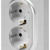 Розетка Эра Arktik 16-2104-03 двойная с заземлением 2X2P+E Schuko 16А-250В алюминий Б0070446 Б0070446 - 2