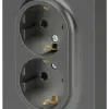 Розетка Эра Arktik 16-2104-06 двойная с заземлением 2X2P+E Schuko 16А-250В графит Б0070449 Б0070449 - 4