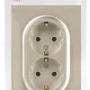 Розетка Эра Arktik 16-2105-04 двойная с заземлением 2X2P+E Schuko со шторками 16А-250В шампань Б0070457 Б0070457 - 4