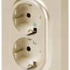 Розетка Эра Arktik 16-2105-04 двойная с заземлением 2X2P+E Schuko со шторками 16А-250В шампань Б0070457 Б0070457 - 2
