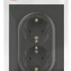 Розетка Эра Arktik 16-2105-05 двойная с заземлением 2X2P+E Schuko со шторками 16А-250В антрацит Б0070458 Б0070458 - 4