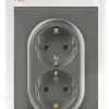 Розетка Эра Arktik 16-2105-06 двойная с заземлением 2X2P+E Schuko со шторками 16А-250В графит Б0070459 Б0070459 - 4