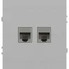 Розетка Эра Arktik 16-3108-03 информационная двойная 2XRJ45 алюминий Б0070486 Б0070486 - 1
