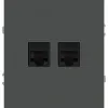 Розетка Эра Arktik 16-3108-06 информационная двойная 2XRJ45 графит Б0070489 Б0070489 - 1