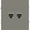 Розетка Эра Arktik 16-3108-07 информационная двойная 2XRJ45 титан Б0070490 Б0070490 - 1