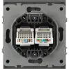 Розетка Эра Arktik 16-3108-06 информационная двойная 2XRJ45 графит Б0070489 Б0070489 - 3